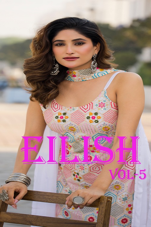EILISH VOL-5 BY MD LIFESTYLE 2041 TO 2044 SERIES CHINON SHARARA DRESSES