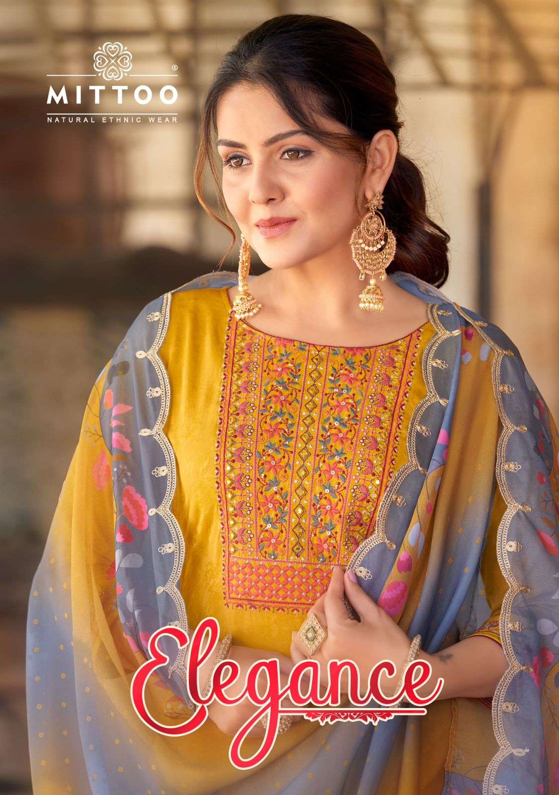 ELEGANCE BY MITTOO 1001 TO 1005 SERIES RAYON WEAVING JACQUARD DRESSES