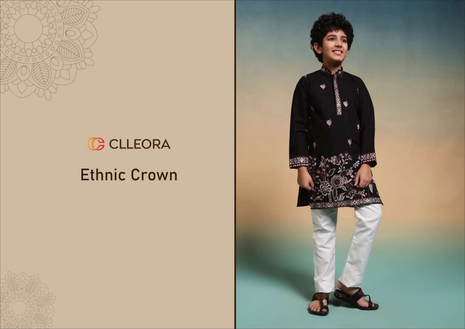ETHNIC CROWN BY CLLEORA 91111 TO 91116 SERIES VISCOSE SILK KIDS KURTAS PYJAMA