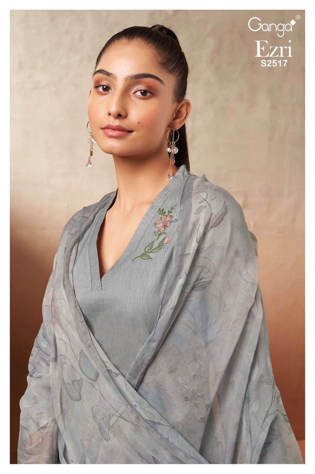 EZRI 2517 BY GANGA FASHIONS 2517-A TO 2517-D SERIES PREMIUM COTTON  DRESSES