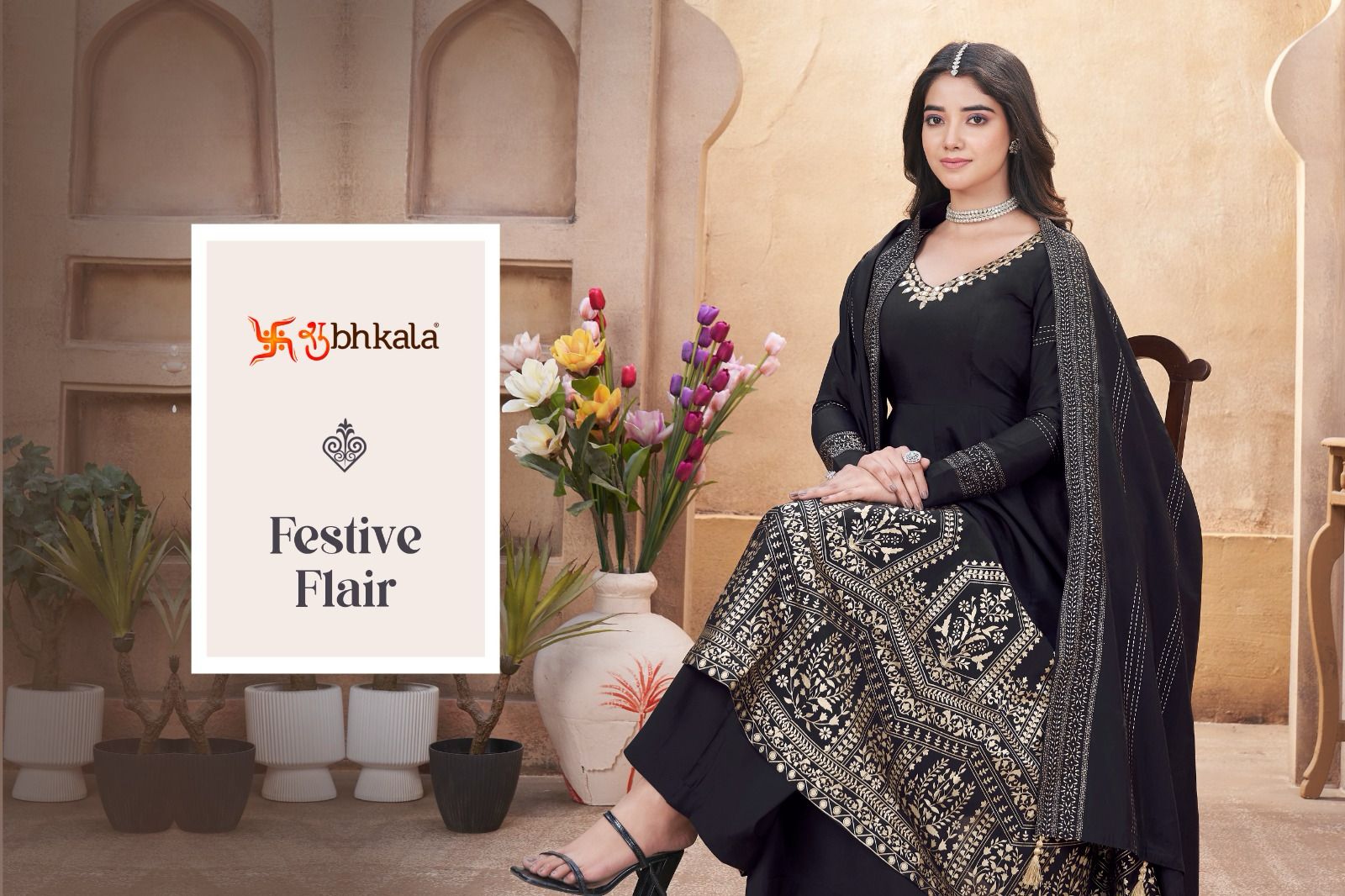 FESTIVE FLAIR BY SHUBHKALA 41001 TO 41004 SERIES ROMAN SILK DRESSES