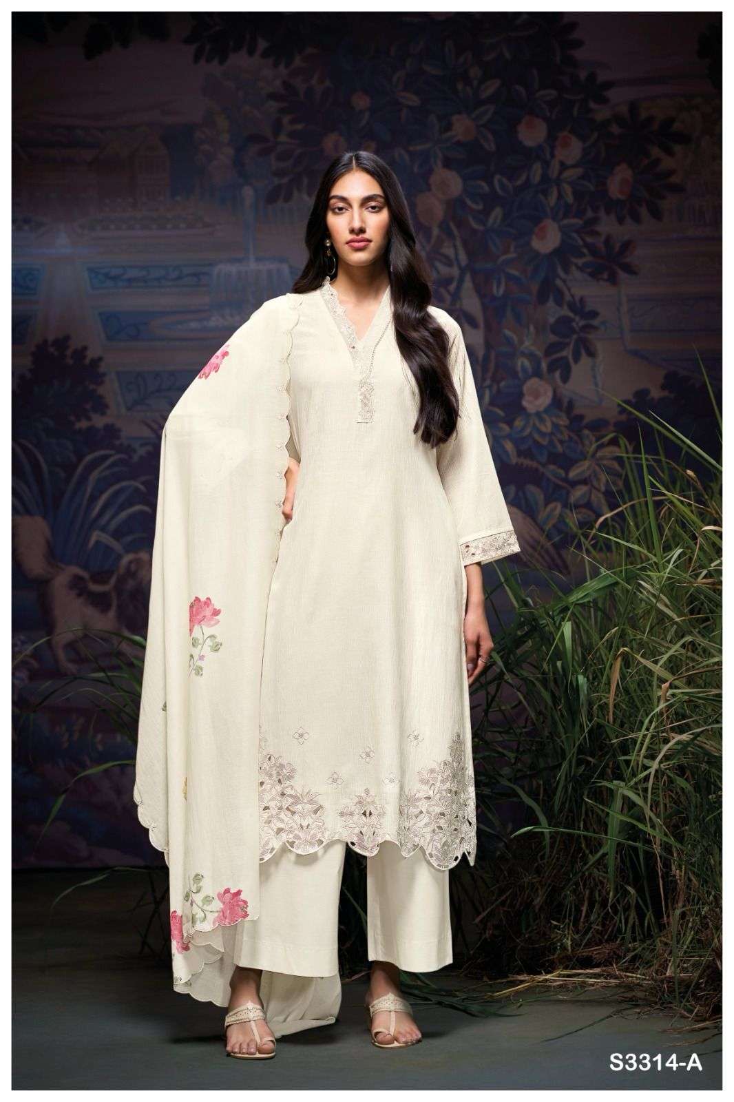 FEVIE 3314 BY GANGA FASHIONS FANCY DESIGNER PURE MAL KHADI DRESS