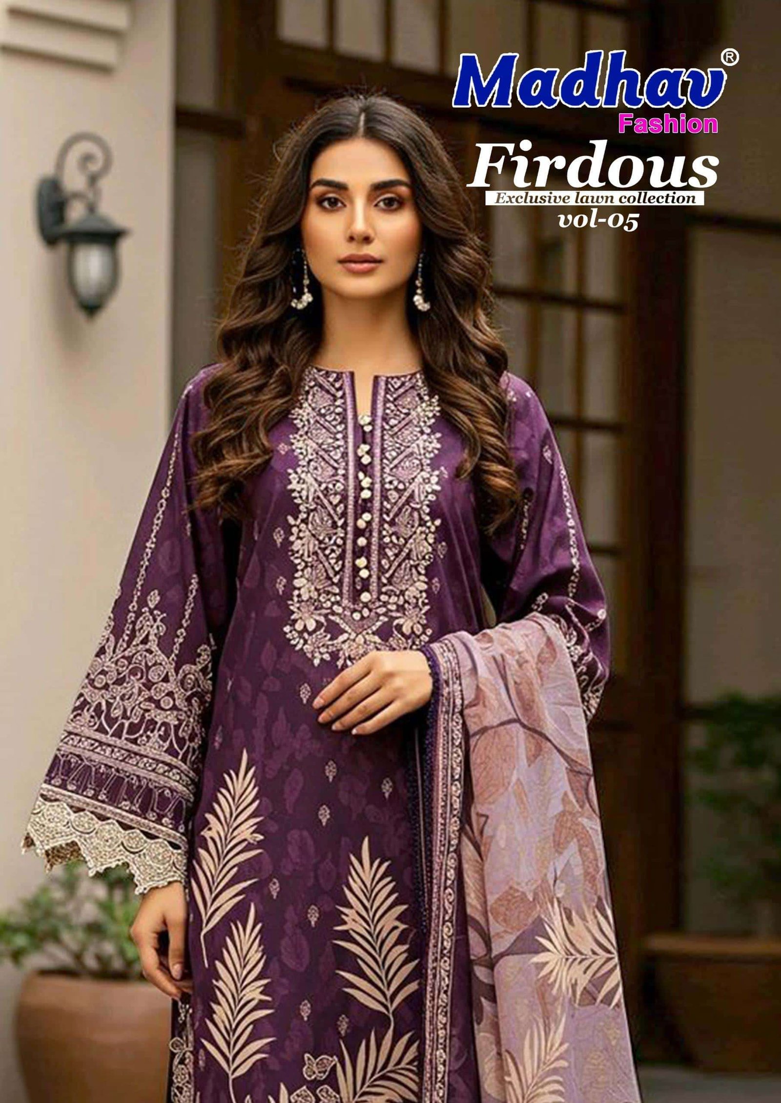 FIRDOUS VOL-5 BY MADHAV FASHION 5001 TO 5006 SERIES LAWN COTTON DRESSES