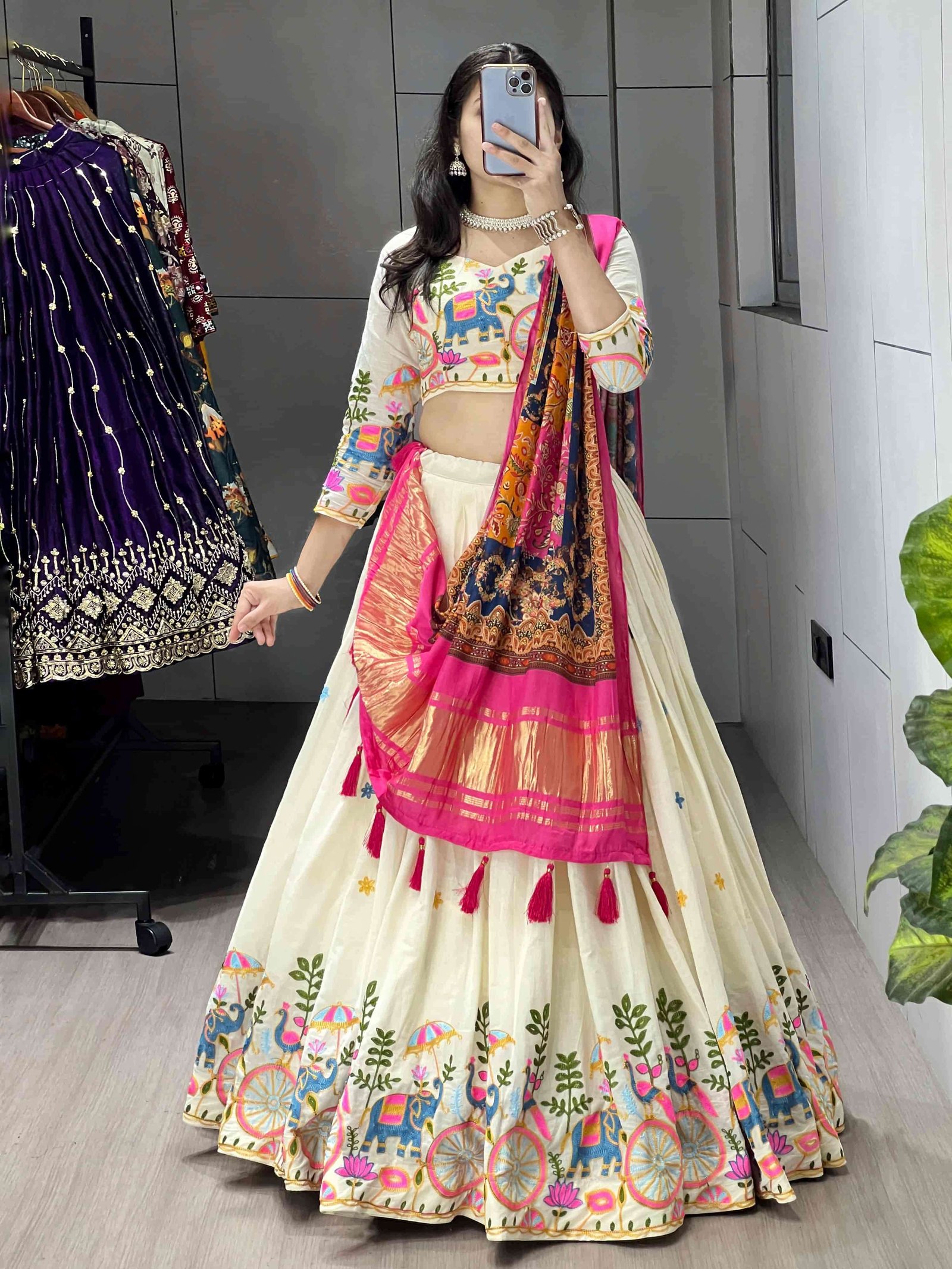 GRTN-8211 COLOURS BY SUSWANI FANCY DESIGNER HEAVY COTTON LEHENGAS