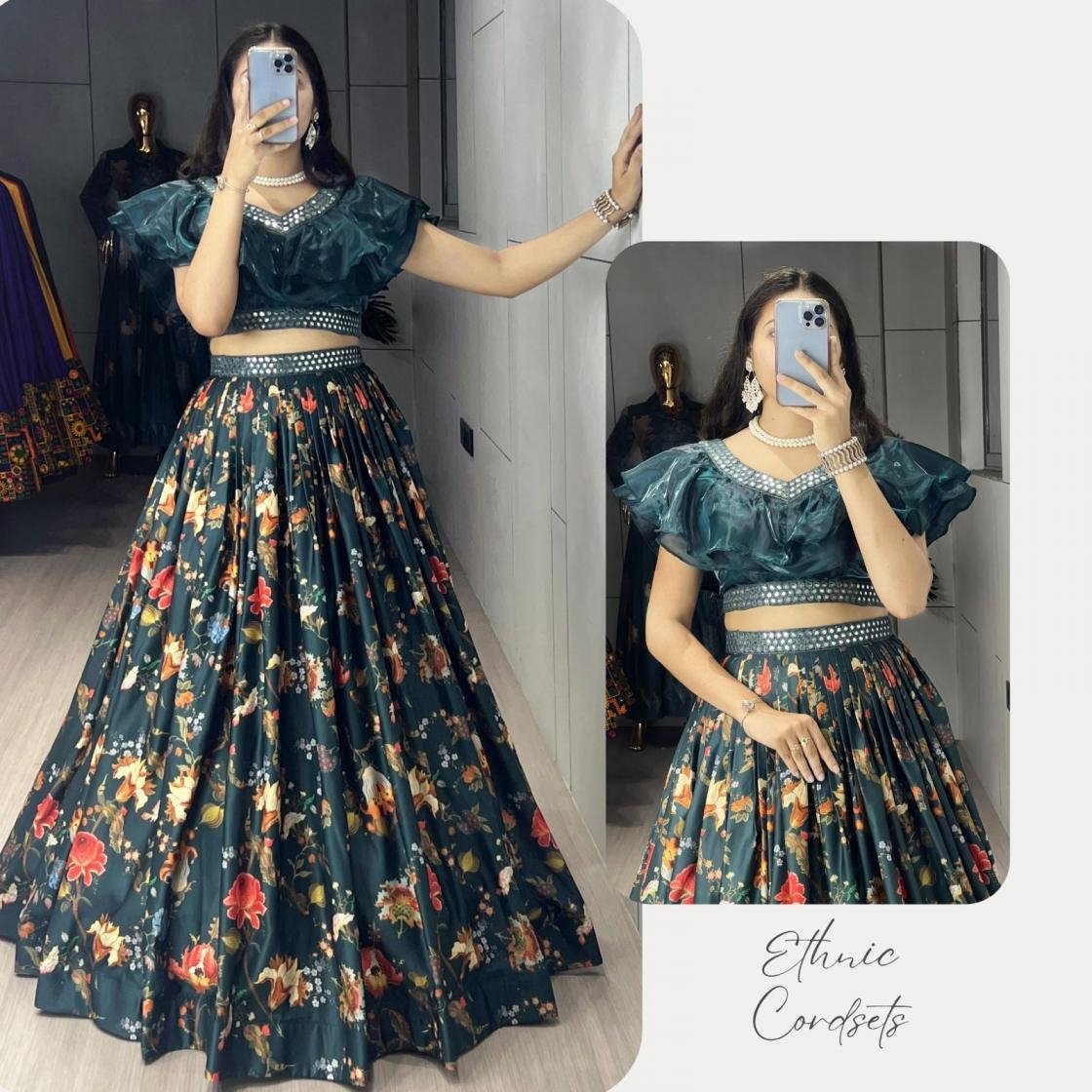 GRTN-9044-TEAL BY SUSWANI FANCY DESIGNER HEAVY PARTY WEAR LEHENGA