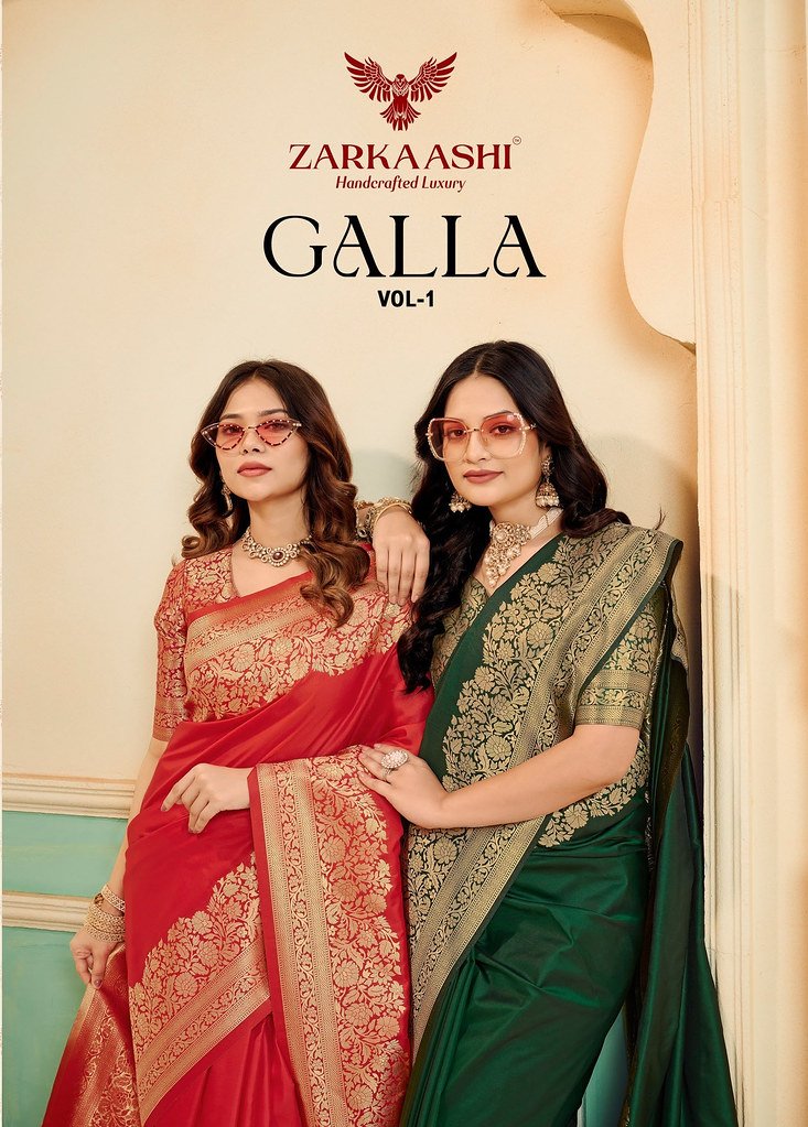 GALLA VOL-1 BY ZARKAASHI 189-A TO 189-F SERIES BANARASI KATAN SILK SAREES