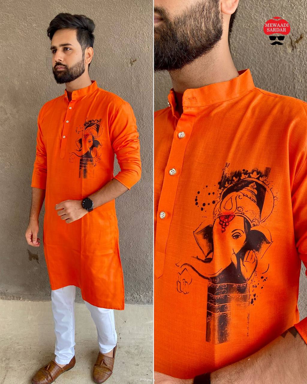 GANPATI SPECIAL BY SUSWANI FESTIVE WEAR COTTON PRINTED MENS KURTAS