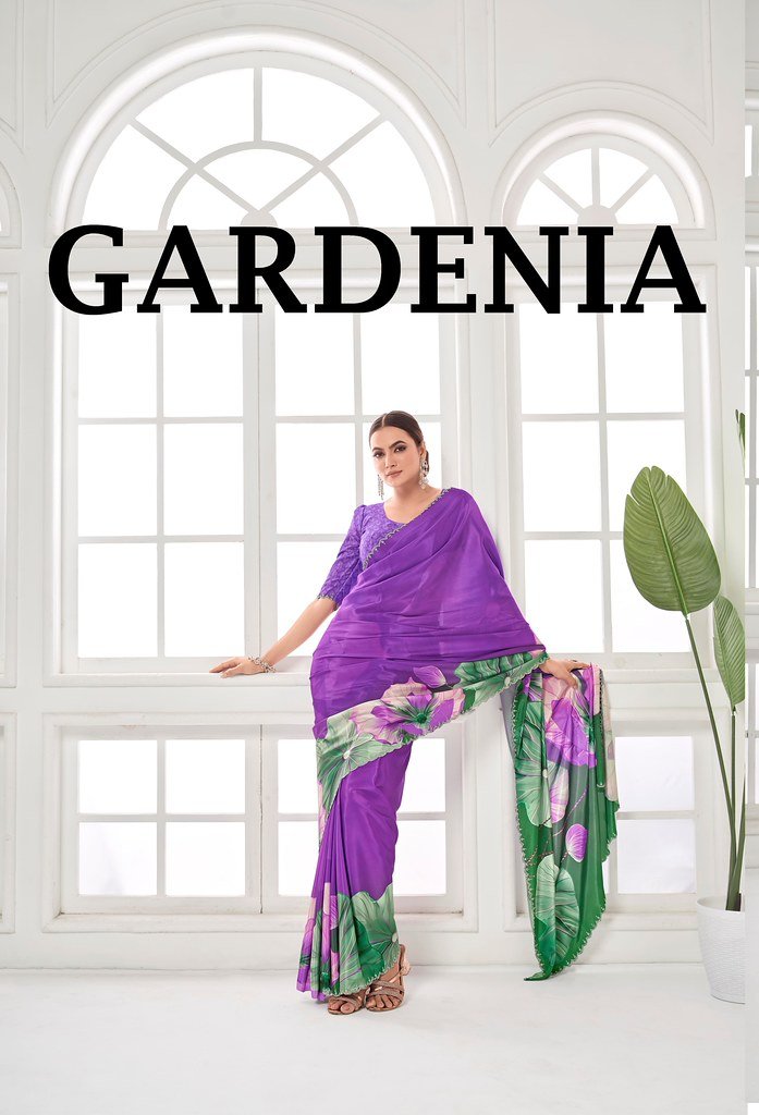 GARDENIA BY SUSWANI FANCY DESIGNER SILK CREPE DIGITAL PRINTED SAREES