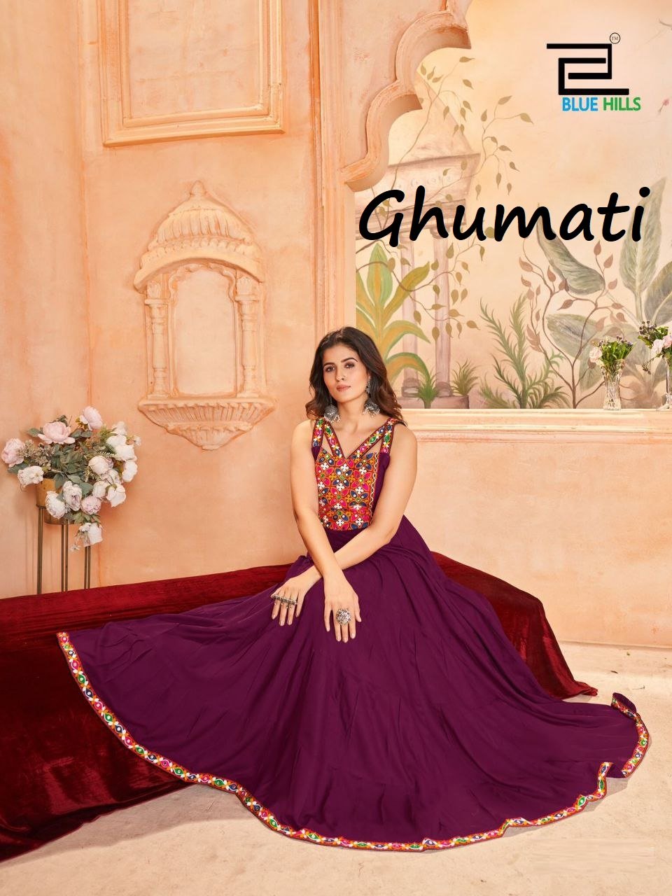 GHUMATI BY BLUE HILLS 1001 TO 1006 SERIES FANCY RAYON NAVRATRI GOWNS