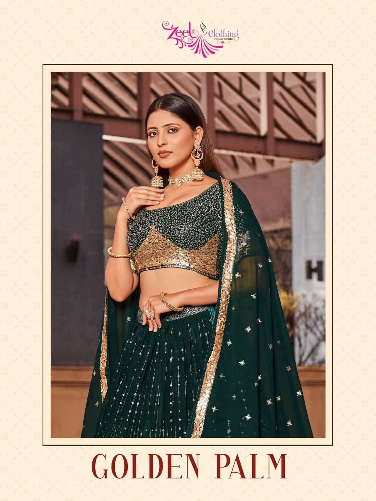 GOLDEN PALM BY ZEEL CLOTHING 8001 TO 8011 SERIES HEAVY DESIGNER LEHENGAS