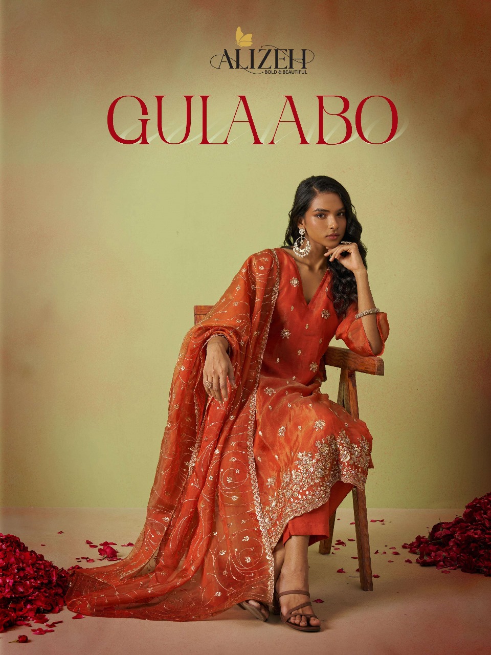 GULAABO BY ALIZEH 7001 TO 7004 SERIES HEAVY SHIMMER ORGANZA DRESSES