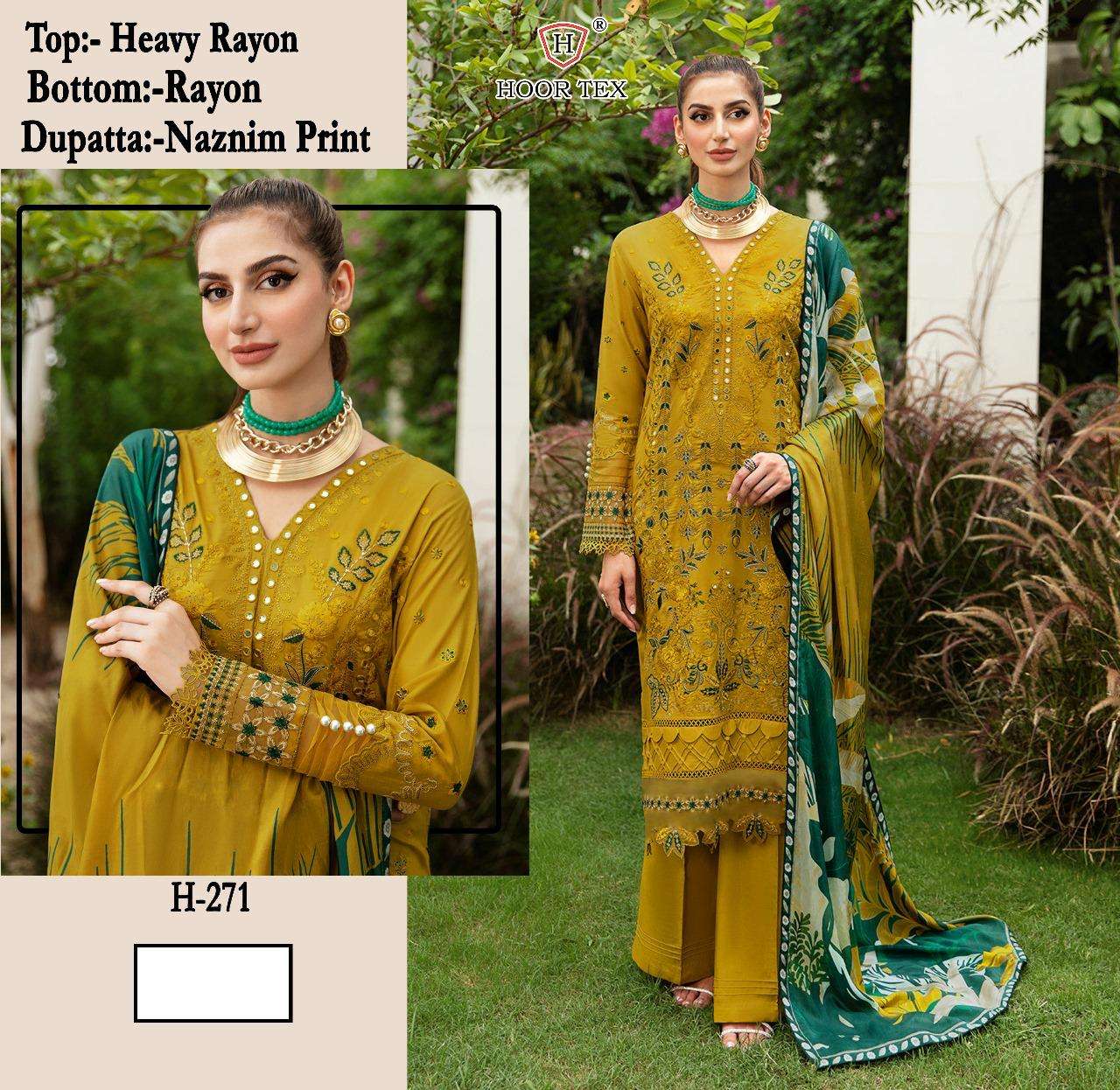 H-271 HIT DESIGN BY HOOR TEX DESIGNER HEAVY RAYON PAKISTANI DRESS