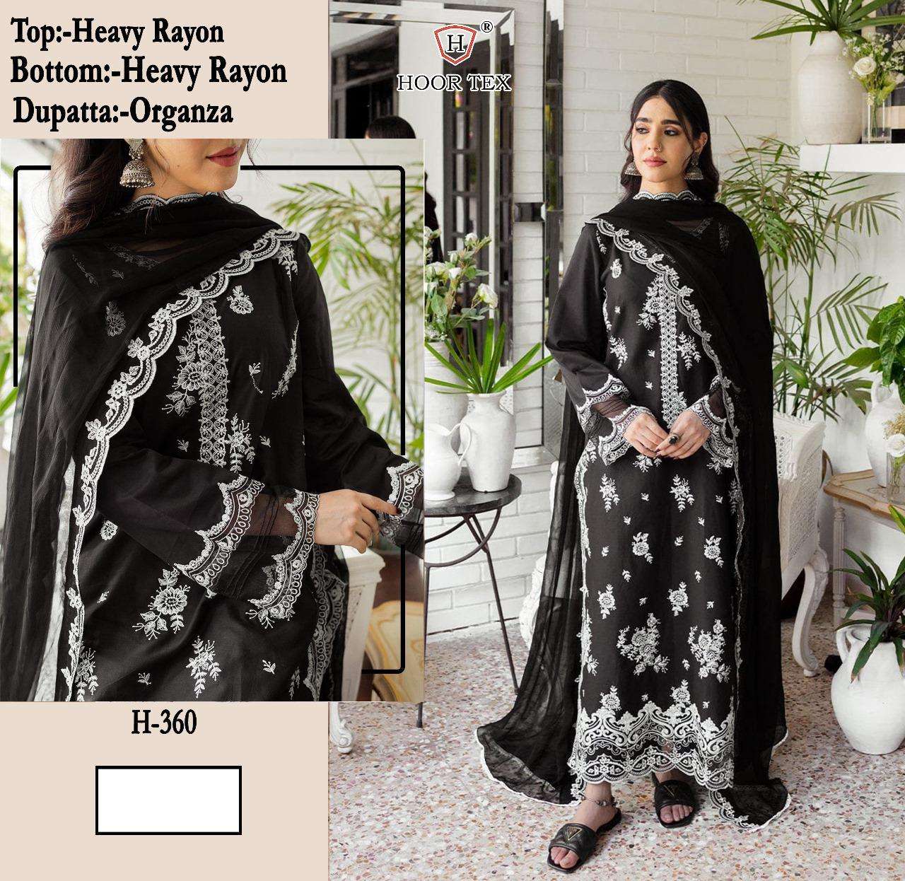 H-360 COLOURS BY HOOR TEX FANCY DESIGNER HEAVY RAYON PAKISTANI DRESSES