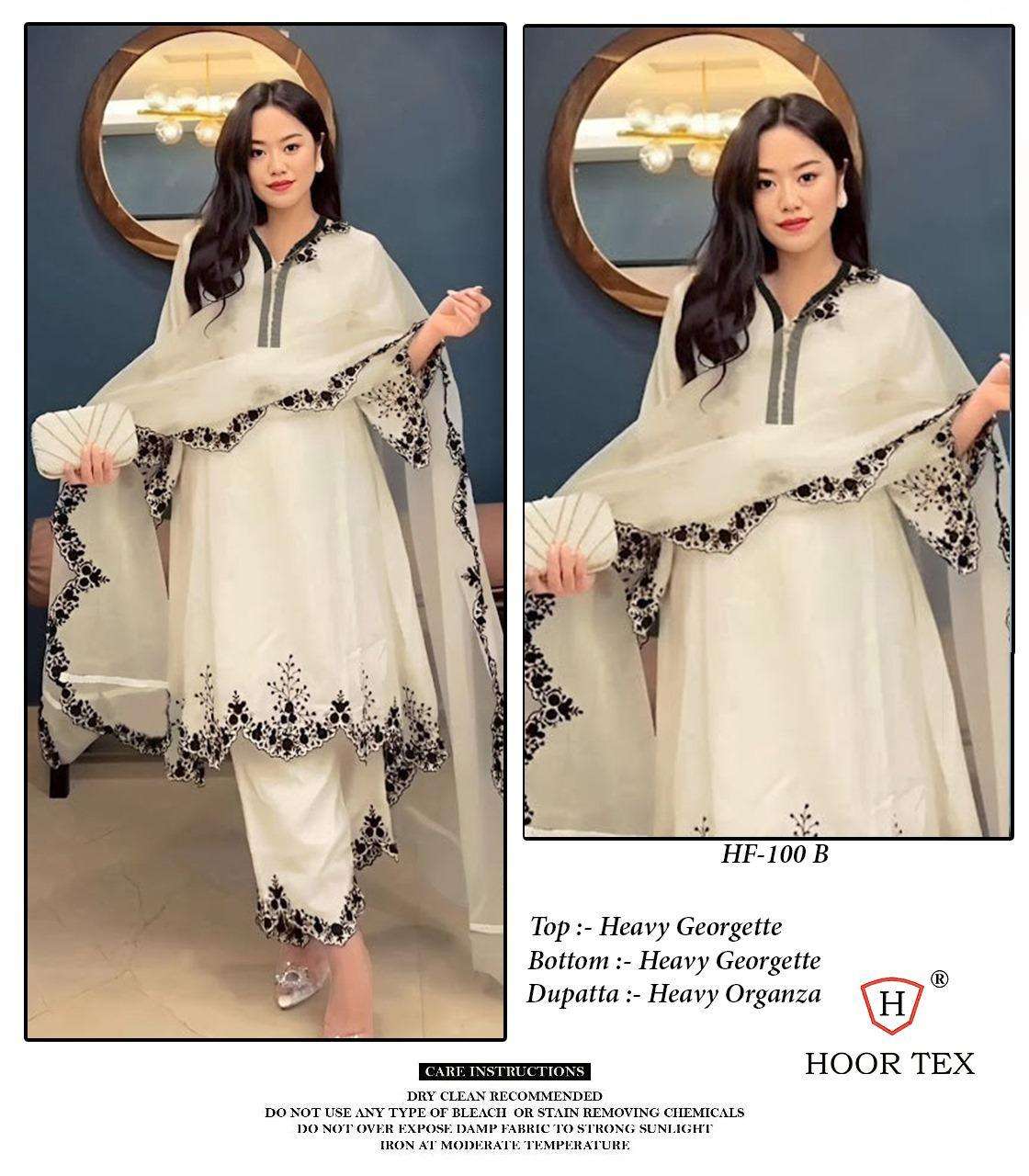 HF-100 COLOURS BY HOOR TEX HEAVY GEORGETTE STITCHED PAKISTANI DRESSES