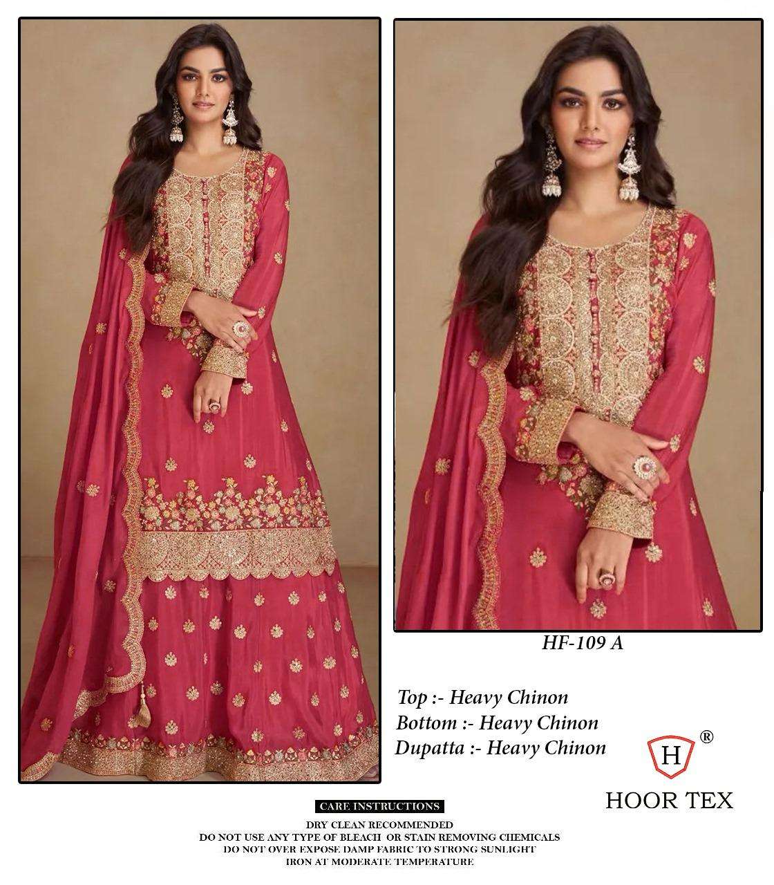 HF-109 COLOURS BY HOOR TEX HEAVY DESIGNER CHINON STITCHED DRESSES