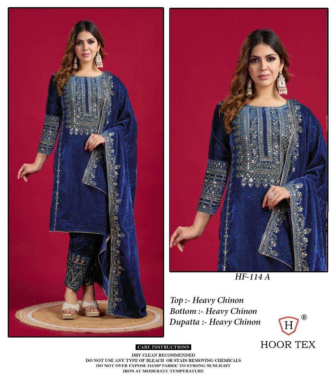 HF-114 COLOURS BY HOOR TEX HEAVY CHINON STITCHED PAKISTANI DRESSES