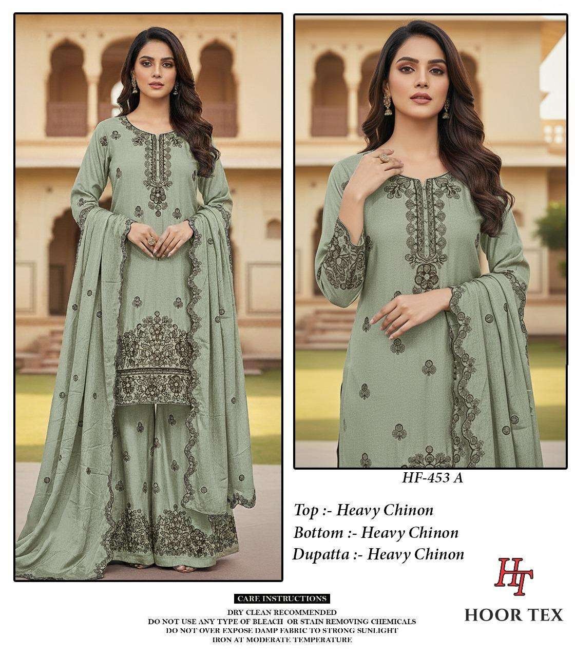 HF-453 COLOURS BY HOOR TEX HEAVY CHINON STITCHED PAKISTANI DRESSES