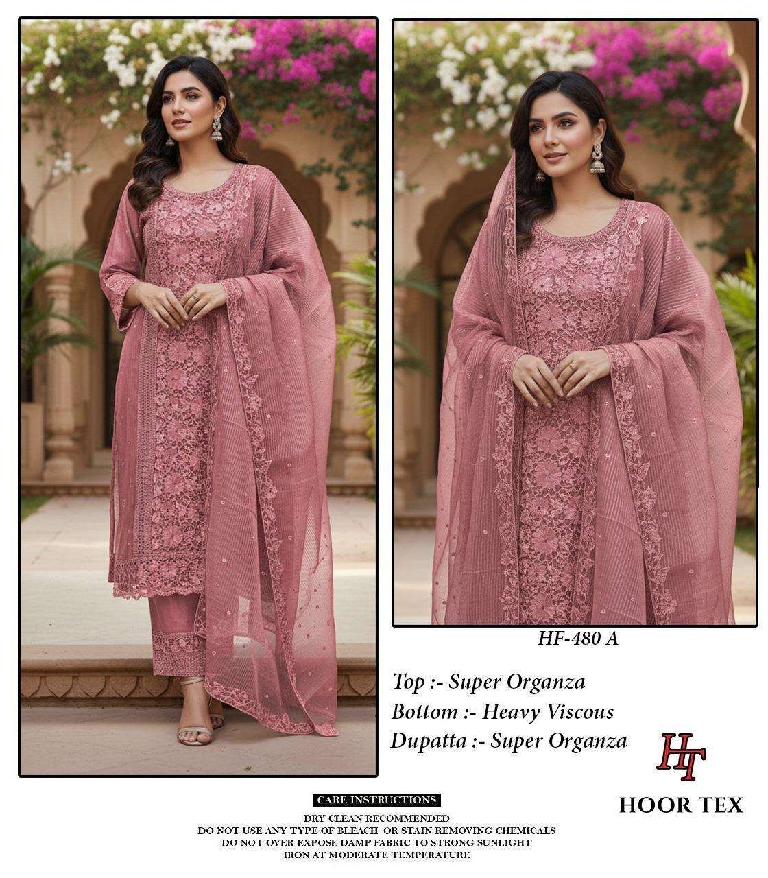 HF-480 COLOURS BY HOOR TEX HEAVY ORGANZA STITCHED PAKISTANI DRESSES