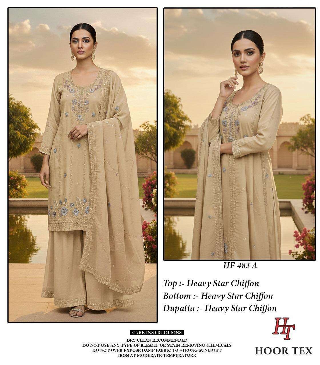 HF-483 COLOURS BY HOOR TEX STAR CHIFFON STITCHED PAKISTANI DRESSES
