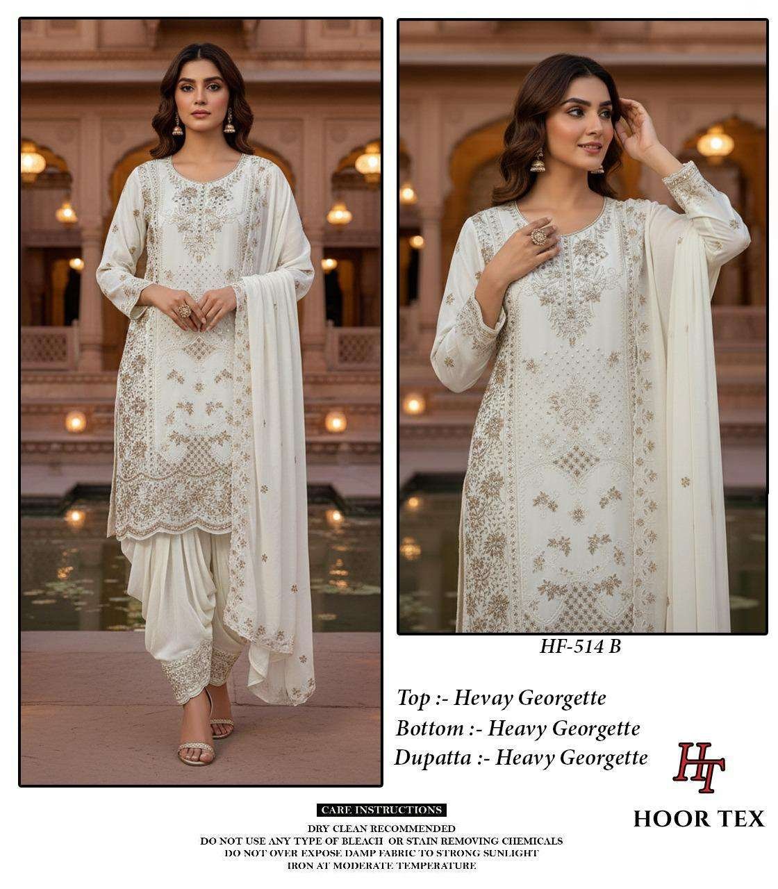 HF-514 COLOURS BY HOOR TEX HEAVY GEORGETTE STITCHED PAKISTANI DRESSES