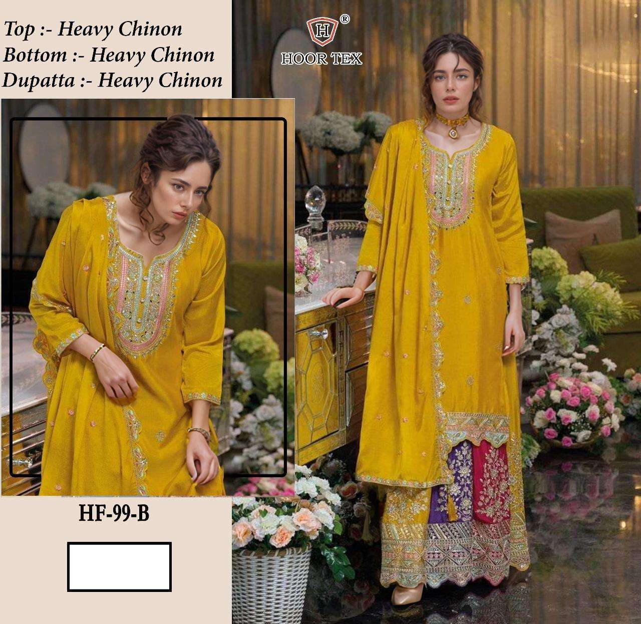 HF-99 COLOURS BY HOOR TEX HEAVY CHINON STITCHED PAKISTANI DRESSES