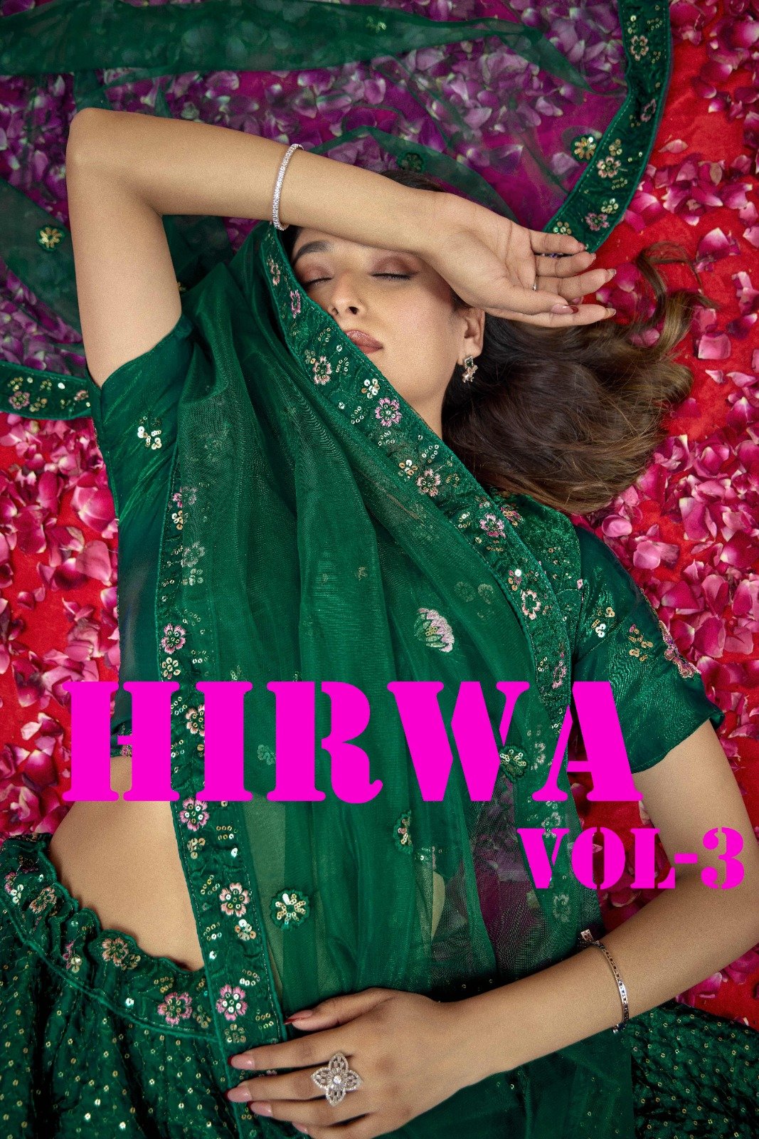 HIRWA VOL-3 BY MD LIFESTYLE 3021 TO 3025 SERIES FENDI SILK LEHENGAS