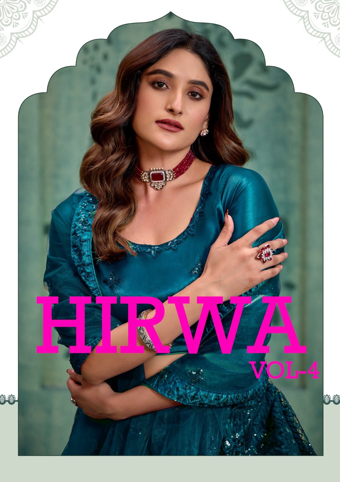 HIRWA VOL-4 BY MD LIFESTYLE 3031 TO 3035 SERIES BUTTERFLY NET LEHENGAS