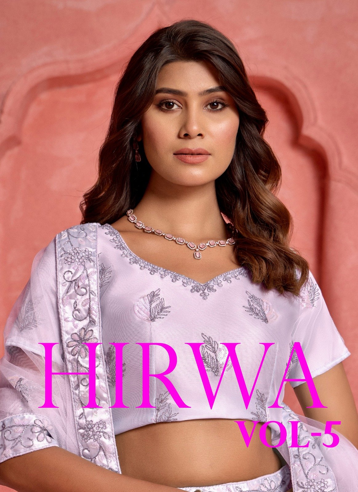 HIRWA VOL-5 BY MD LIFESTYLE 3041 TO 3045 SERIES HEAVY NET LEHENGAS