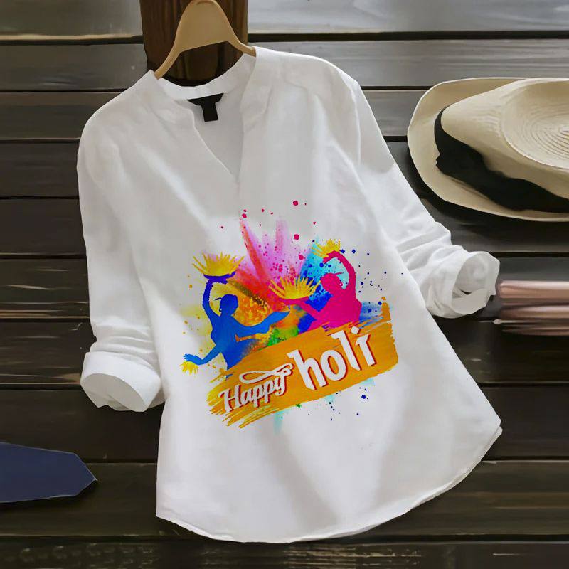 HOLI SPECIAL TOP BY SUSWANI FANCY SEMI COTTON PRINT TUNIC TOPS