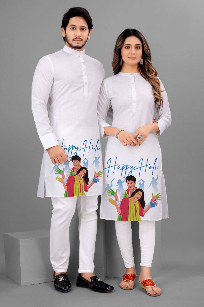 HOLI SPECIAL VOL-2 BY SUSWANI SEMI COTTON PRINT COUPLE KURTA SET