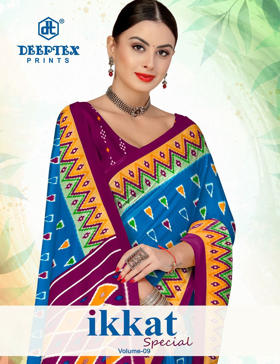 IKKAT SPECIAL VOL-9 BY DEEPTEX 9001 TO 9010 SERIES COTTON PRINTED SAREES