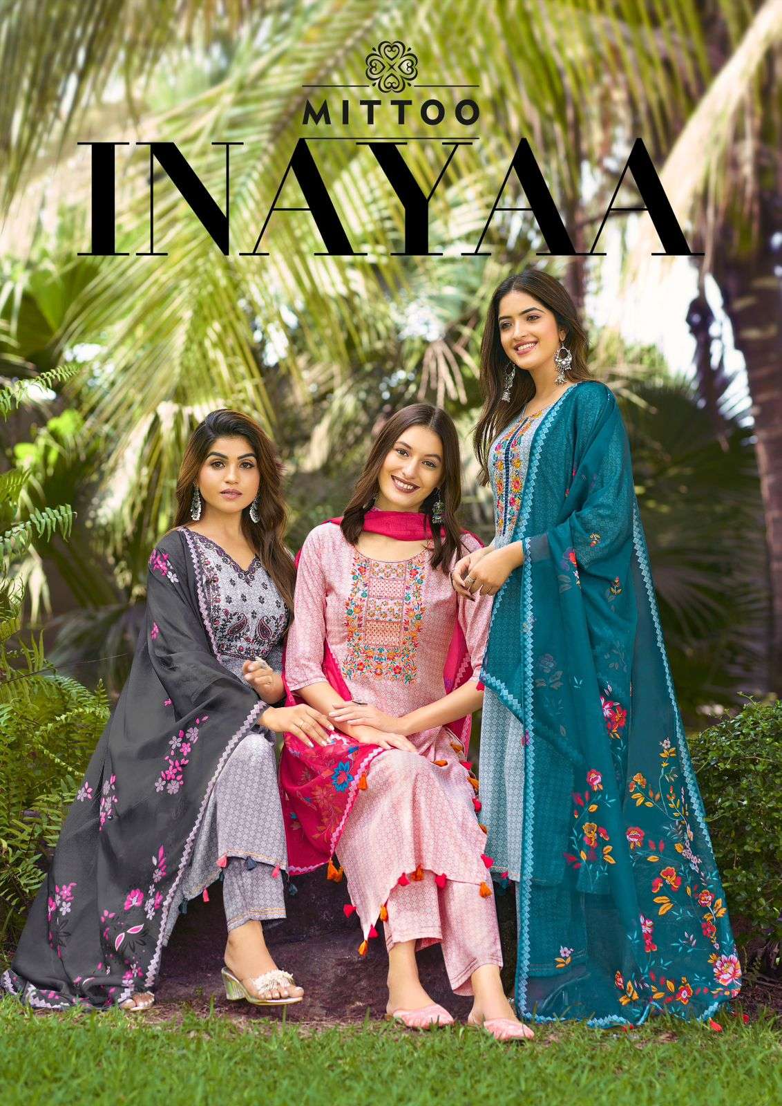 INAYAA BY MITTOO 1001 TO 1004 SERIES DESIGNER RAYON STITCHED DRESSES