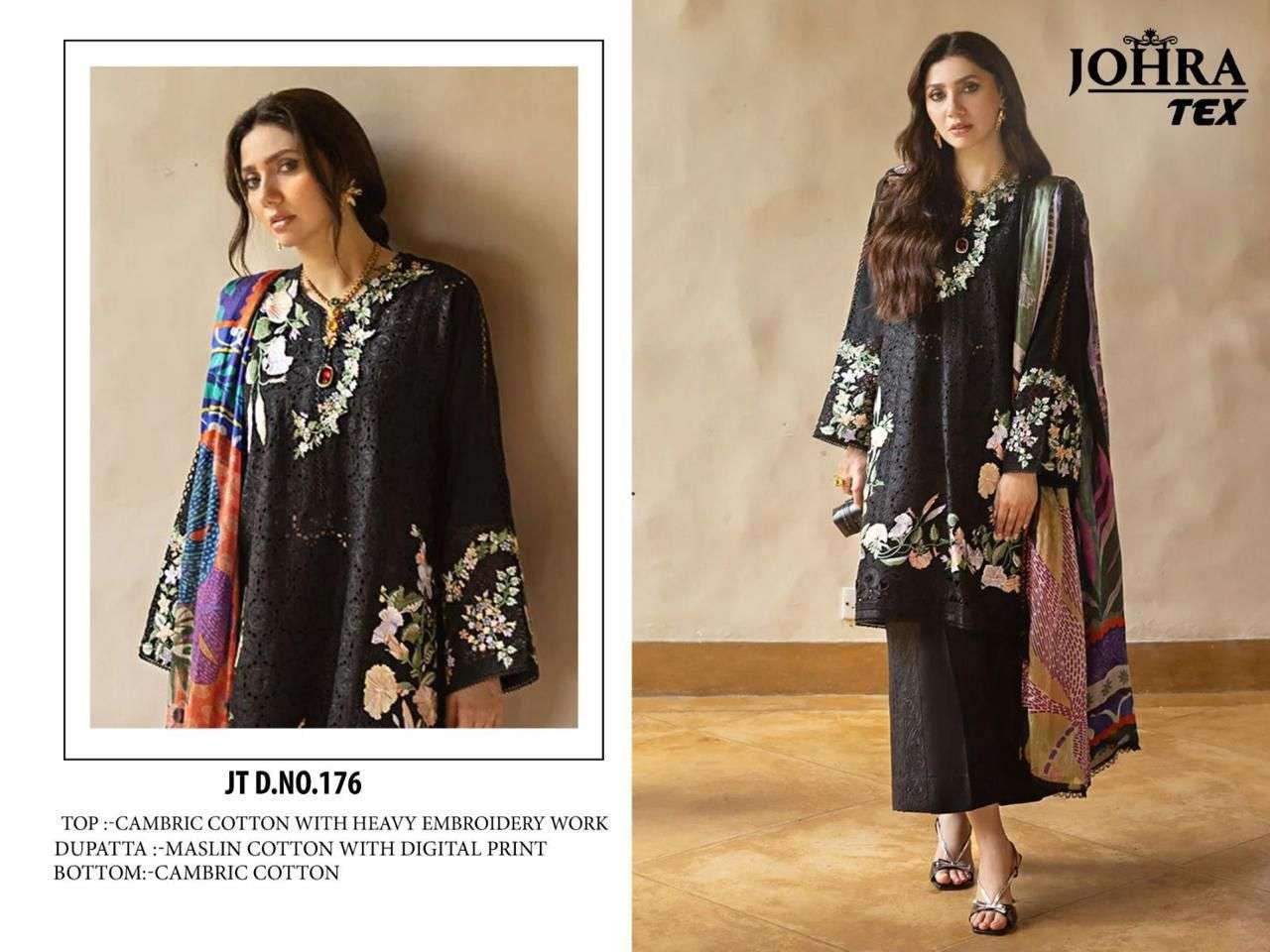 JT-176 COLOURS BY JOHRA TEX HEAVY CAMBRIC COTTON PAKISTANI DRESSES