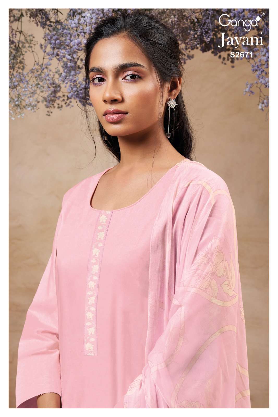 JAYANI 2671 BY GANGA FASHIONS 2671-A TO 2671-D SERIES COTTON SOLID DRESSES