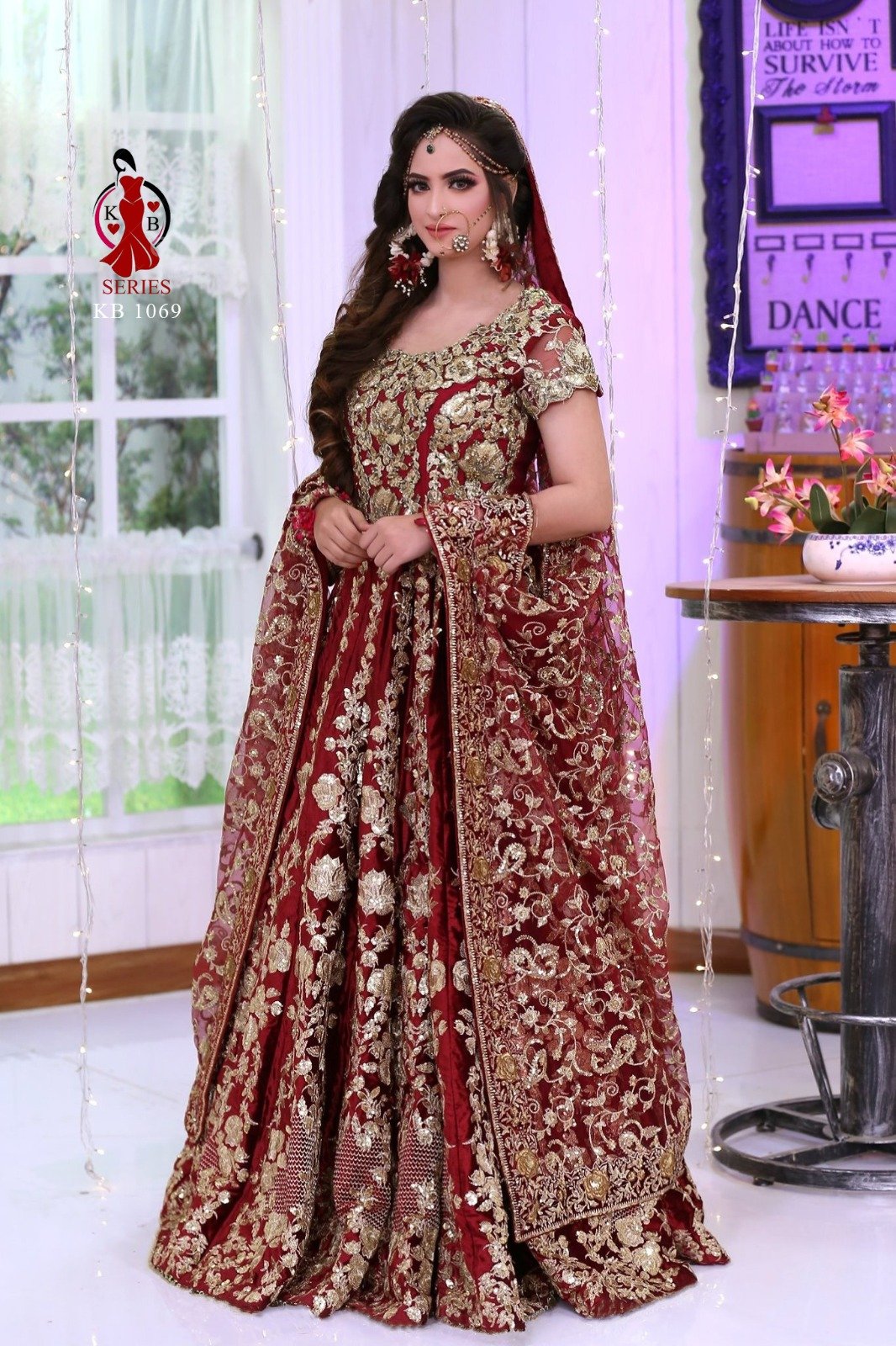 KB-1069 COLOURS BY SUSWANI DESIGNER HEAVY 9000 VELVET BRIDAL LEHENGAS