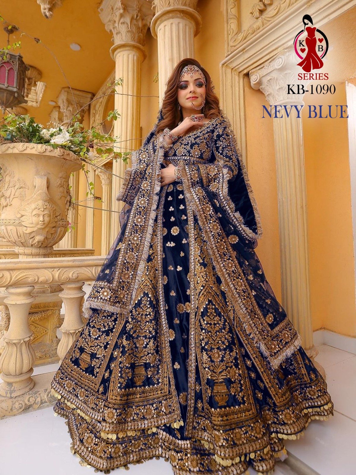 KB-1090 COLOURS BY SUSWANI DESIGNER HEAVY 9000 VELVET BRIDAL LEHENGAS