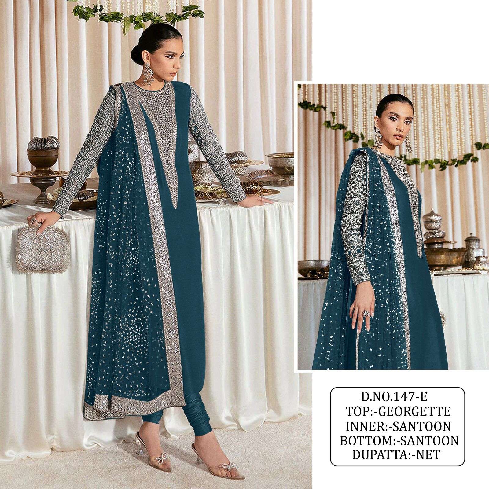 KF-147 COLOURS BY SUSWANI 147-A TO 147-H SERIES FAUX GEORGETTE DRESSES