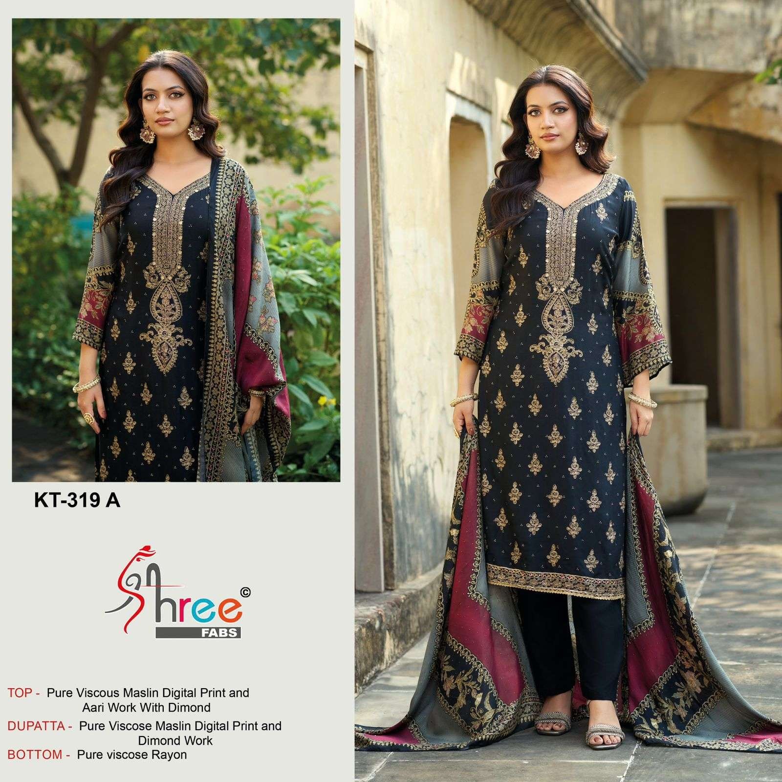 KT-319-A HIT DESIGN BY SHREE FABS PURE VISCOSE MUSLIN PAKISTANI DRESS