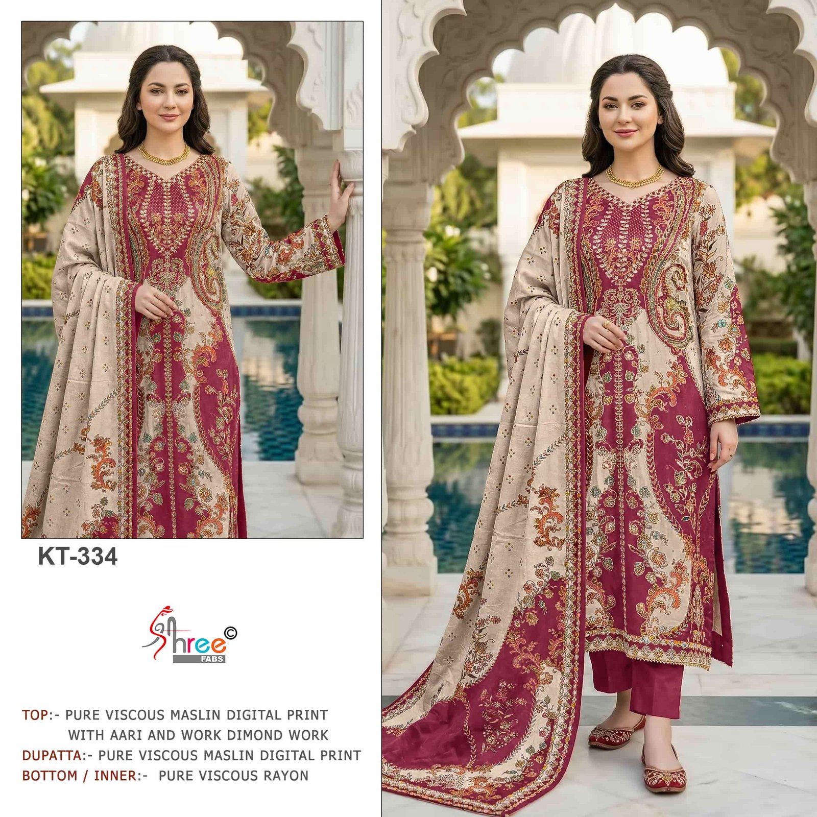 KT-334 COLOURS BY SHREE FABS FANCY VISCOSE MUSLIN PAKISTANI DRESSES