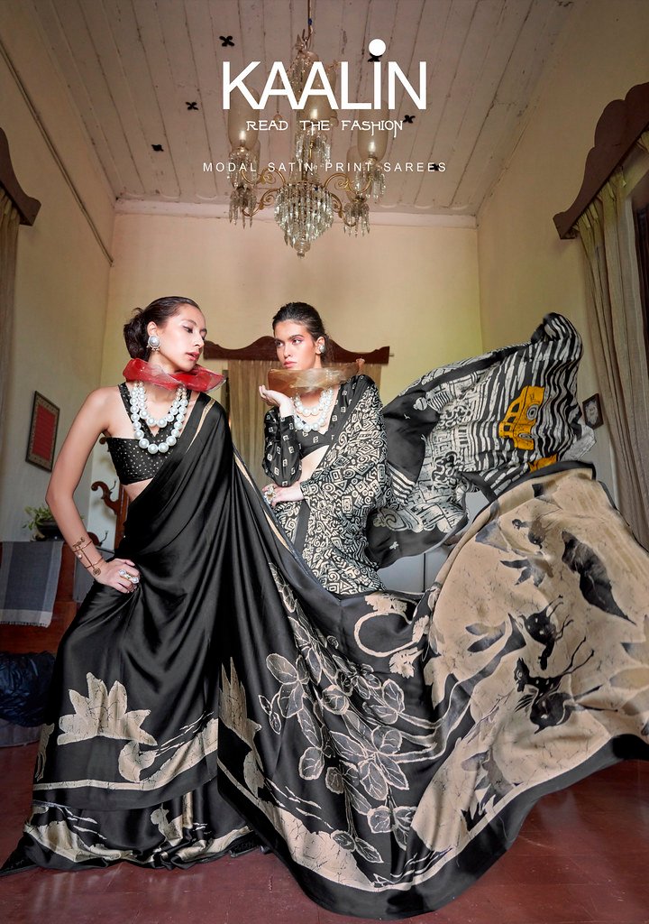 KAALIN BY RAJTEX 420001 TO 420006 SERIES MODAL SATIN PRINT SAREES