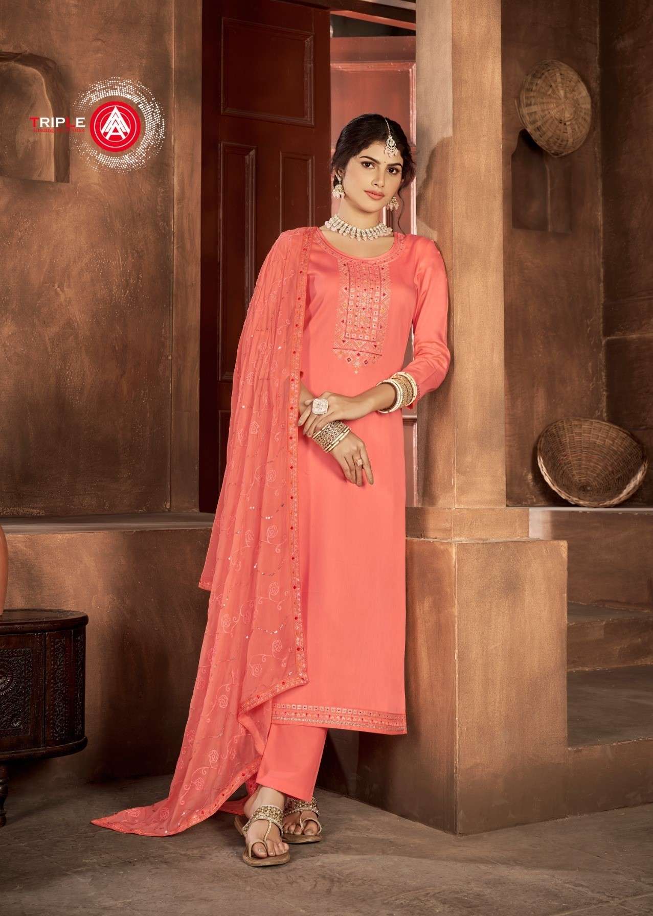 KAARA BY TRIPLE AAA 11741 TO 11746 SERIES PURE JAM SILK COTTON DRESSES