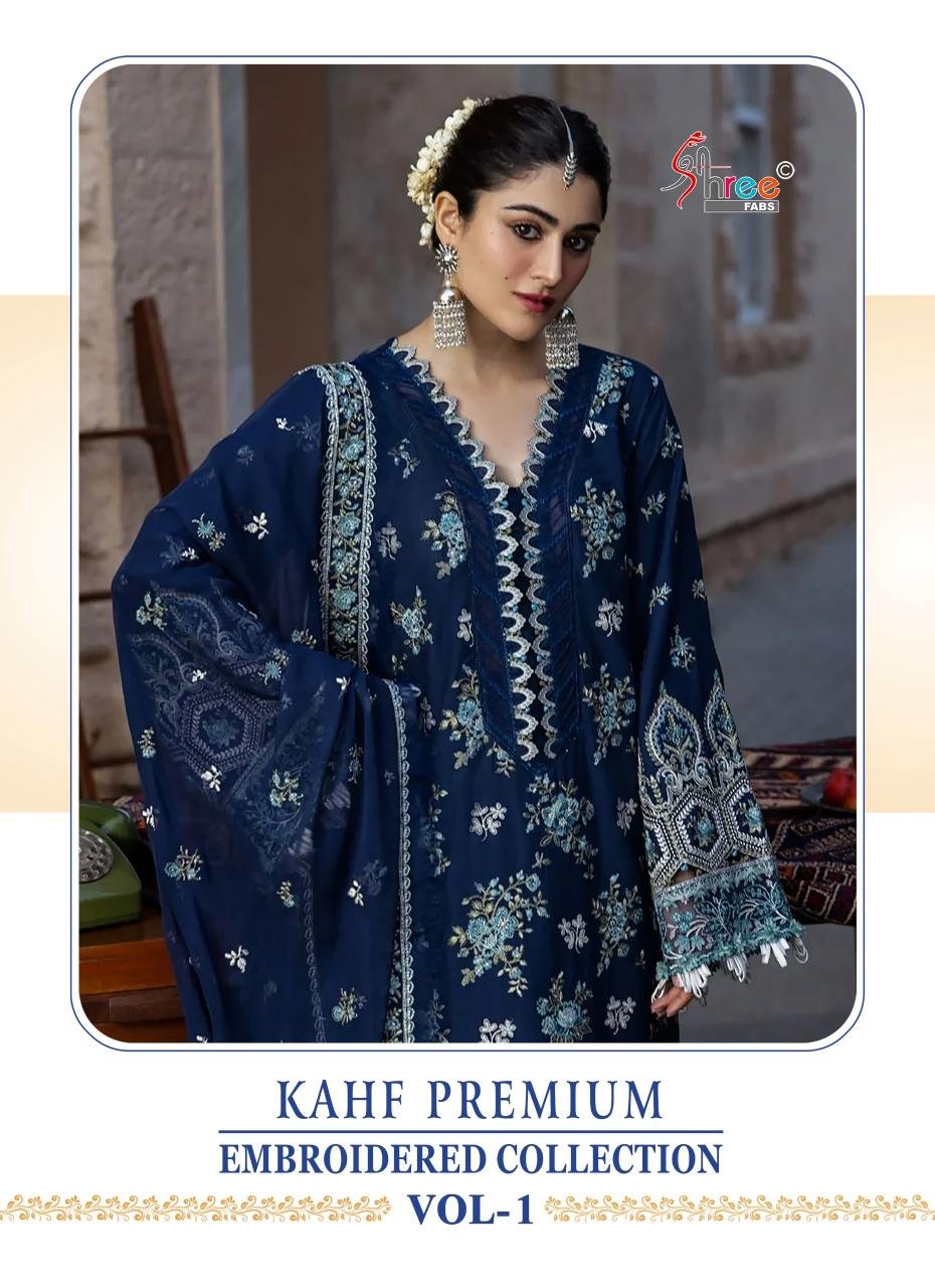 KAHF PREMIUM EMBROIDERED COLLECTION VOL-1 BY SHREE FABS 4071 TO 4075 SERIES RAYON PAKISTANI DRESSES
