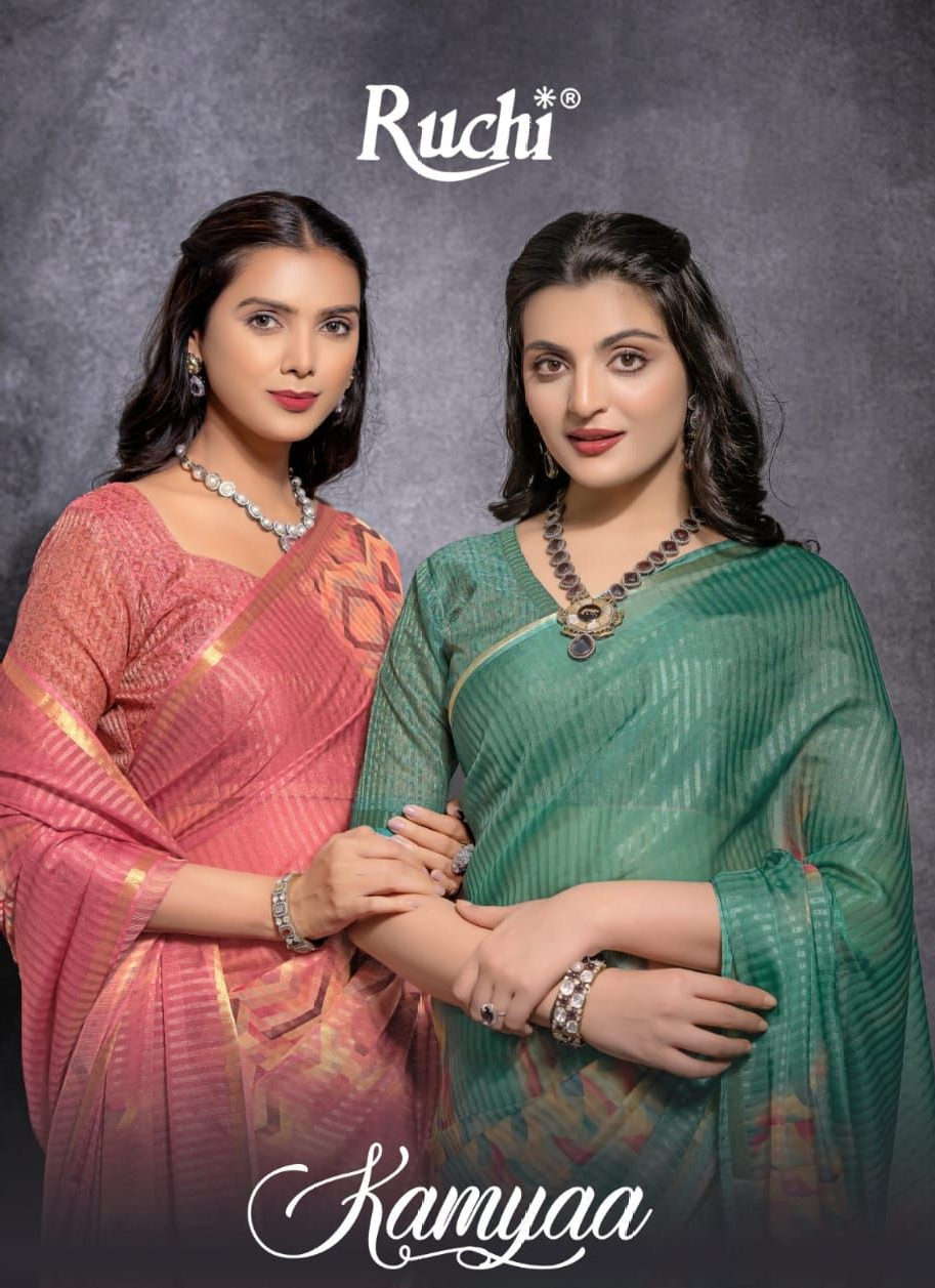 KAMYAA BY RUCHI 33001 TO 33006 SERIES LINEN DIGITAL PRINTED SAREES