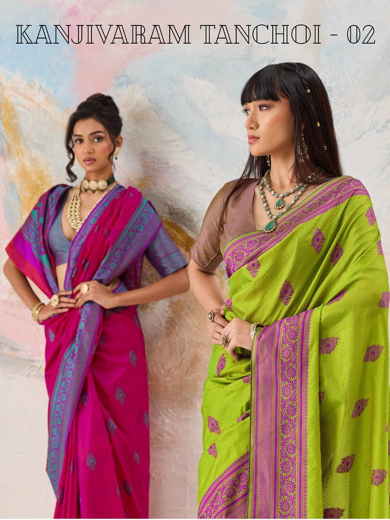 KANJIVARAM TANCHOI-02 BY RAJTEX 002-A TO 002-F SERIES SILK SAREES