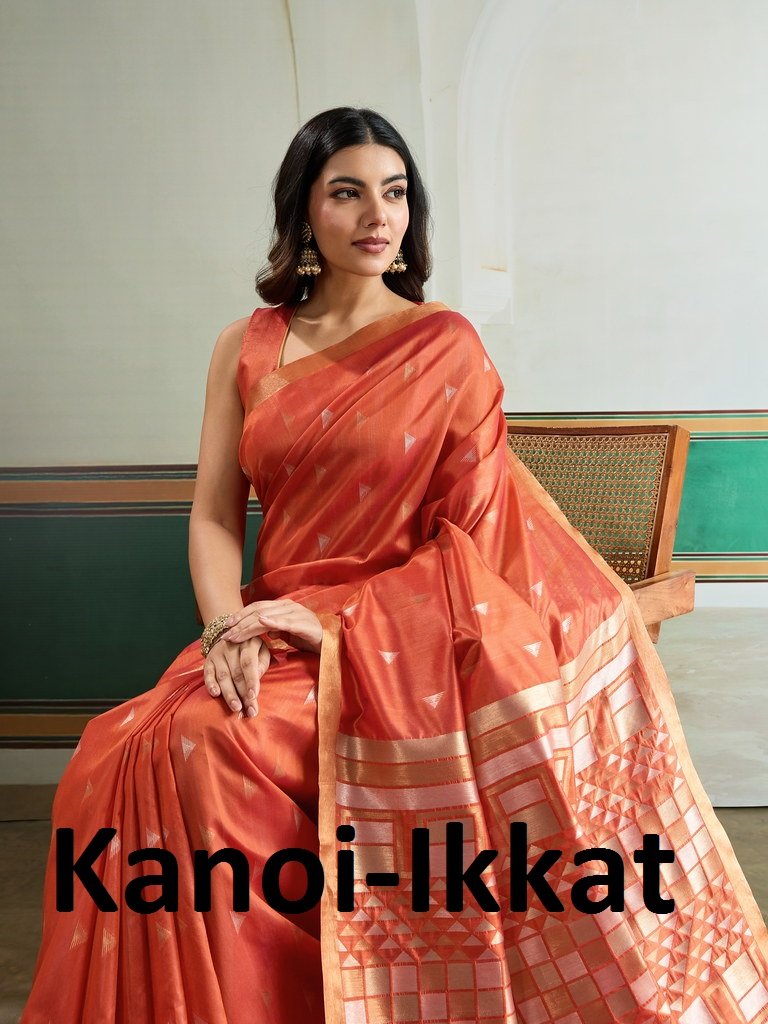 KANOI-IKKAT BY RAJTEX 001-A TO 001-F SERIES FANCY DESIGNER SILK SAREES