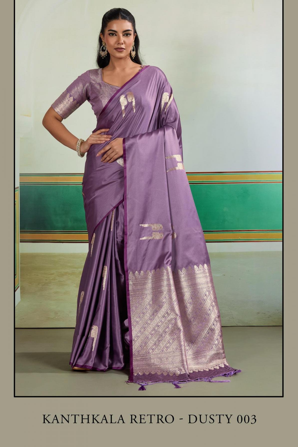 KANTHKALA RETRO-DUSTY BY RAJTEX 001 TO 005 SERIES PURE SATIN SAREES