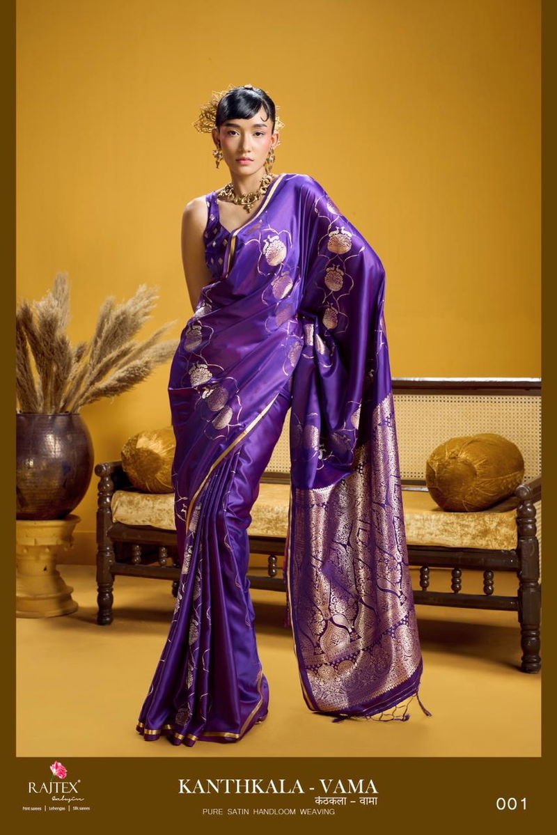 KANTHKALA-VAMA BY RAJTEX 001 TO 006 SERIES FANCY PURE SATIN SAREES