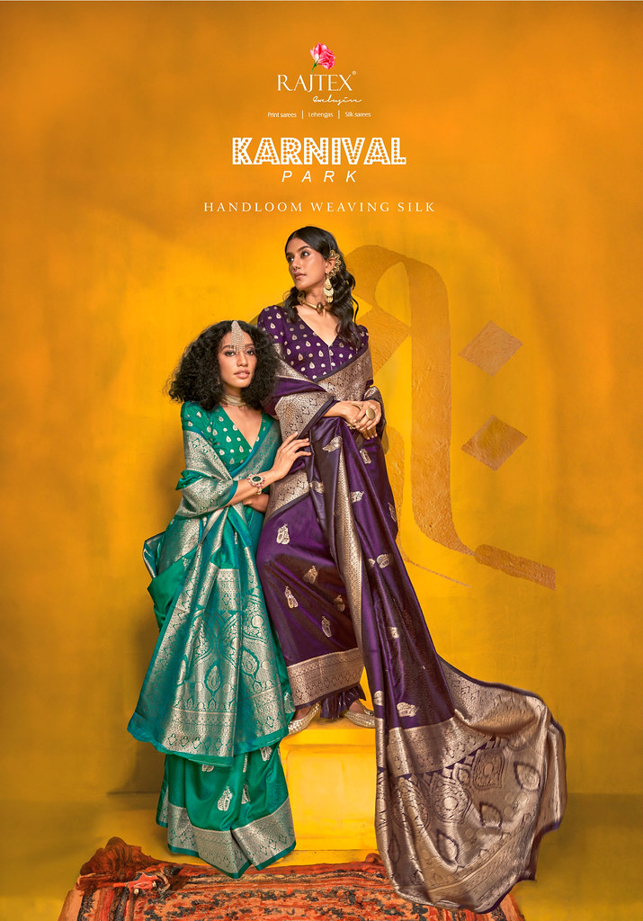 KARNIVAL PARK BY RAJTEX 407001 TO 407006 SERIES TWO TONE SILK SAREES