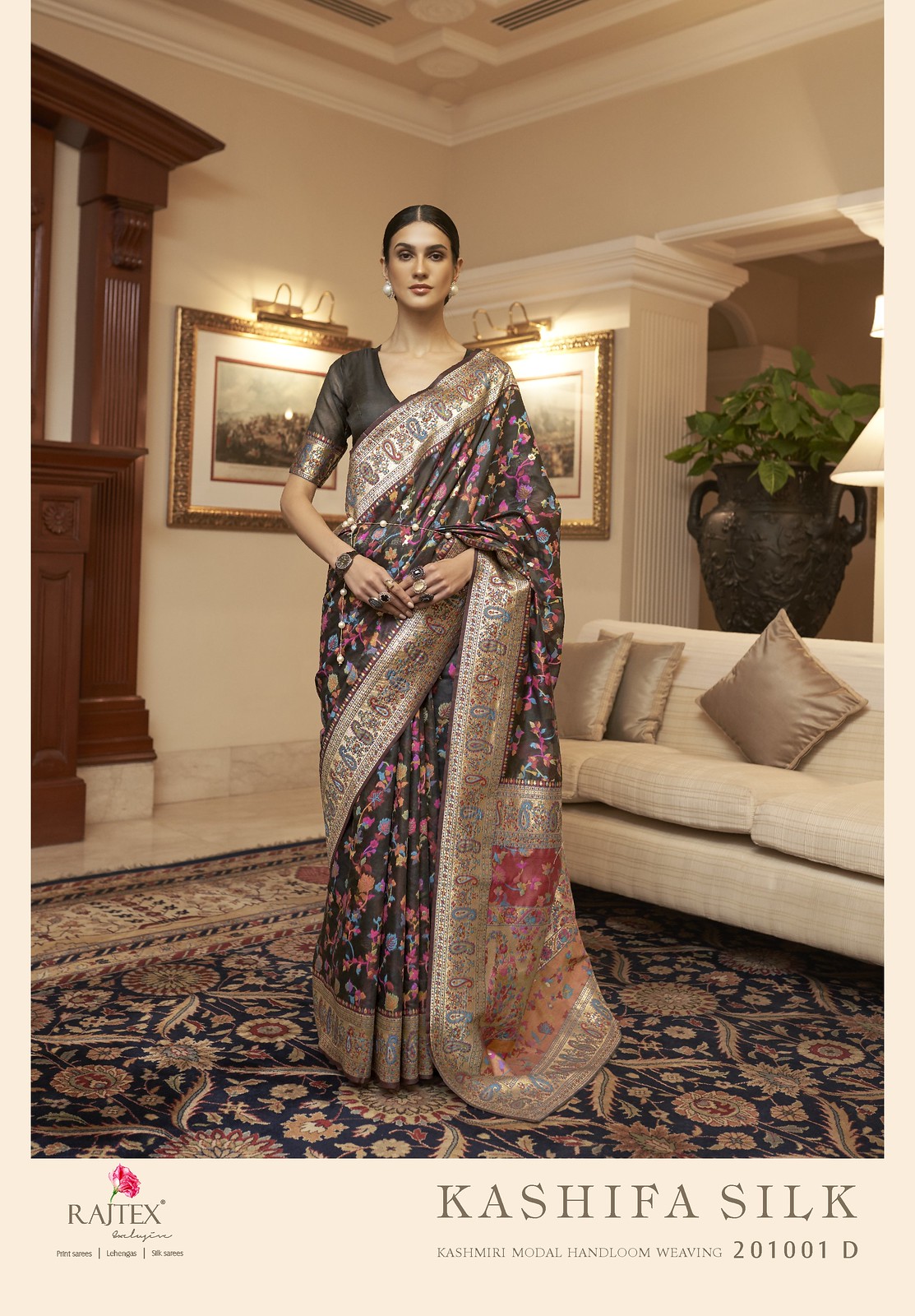 KASHIFA SILK 201001 COLOURS BY RAJTEX 201001-A TO 201001-K SERIES KASHMIRI MODAL SAREES
