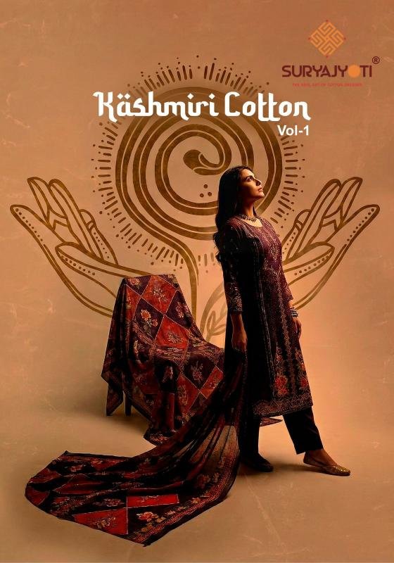 KASHMIRI COTTON VOL-1 BY SURYAJYOTI 1001 TO 1008 SERIES COTTON DRESSES